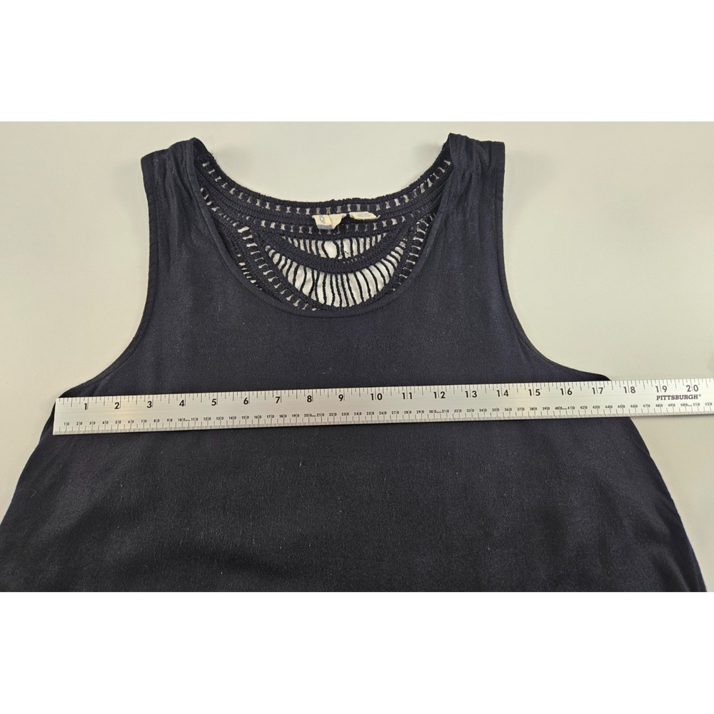 Roxy Black Sleeveless Tank Top Crochet Lace Back Boho Festival Women's Size L - Picture 5 of 7